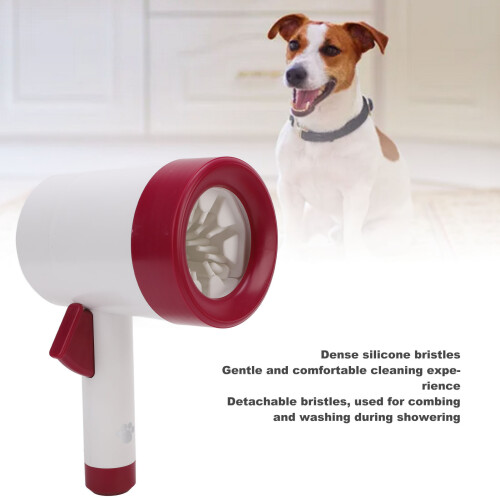 Lave-pattes portable pour chien blanc 2