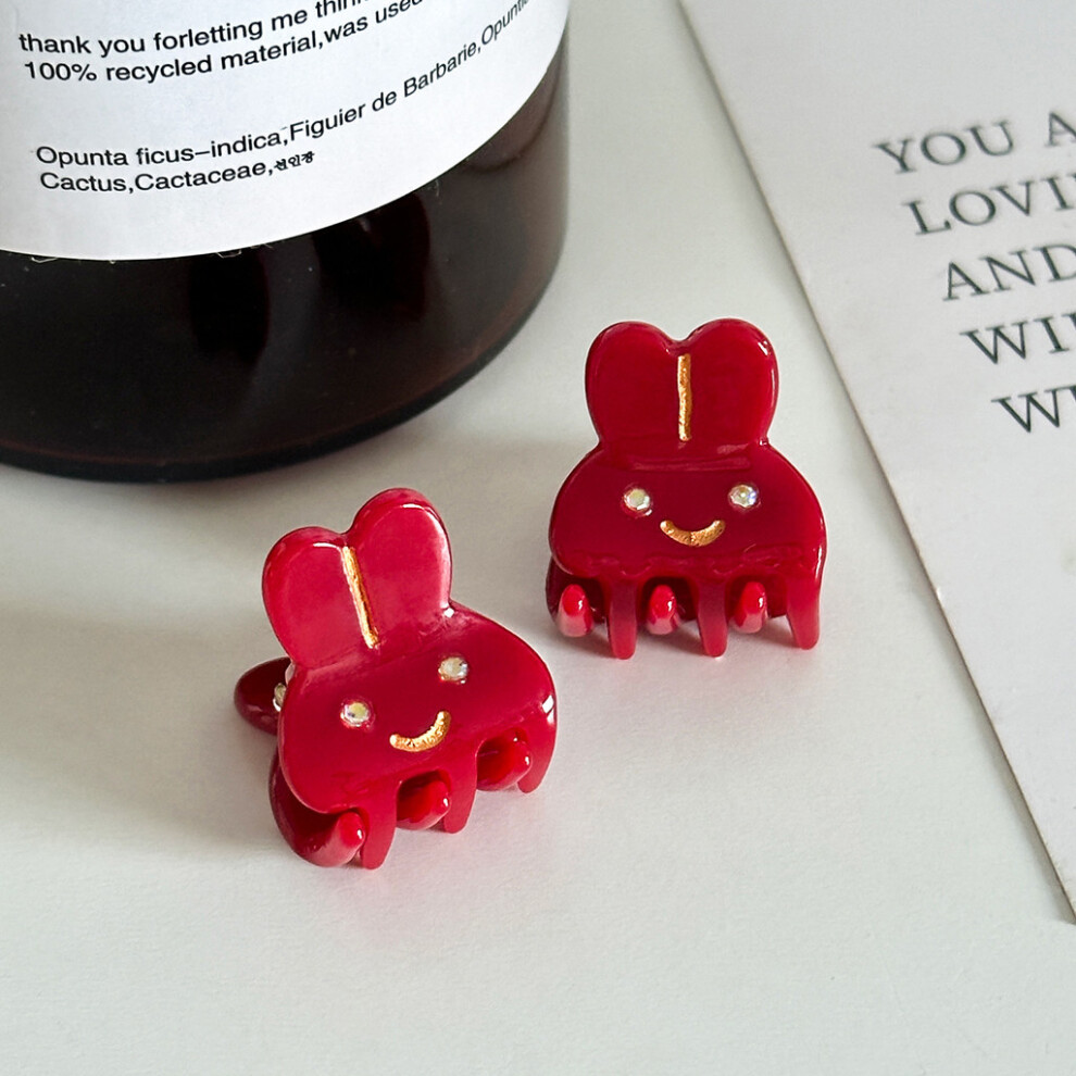 (Red Pair) Rabbit Motif Stylish Hair Clips In Multiple Colors For Womens Hairstyles Fashionable-image-OPC-PJCKPGW-NEW