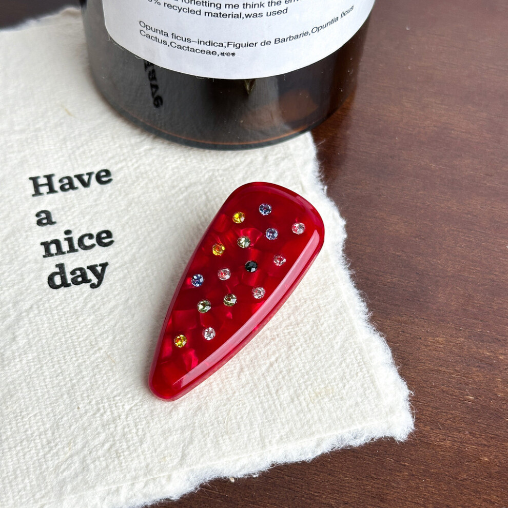 (Water Drop Clip) And Chic Heart Bow Hair Accessories Featuring Colorful Gemstones Looks Trendy For-image-OPC-PJCKPMH-NEW