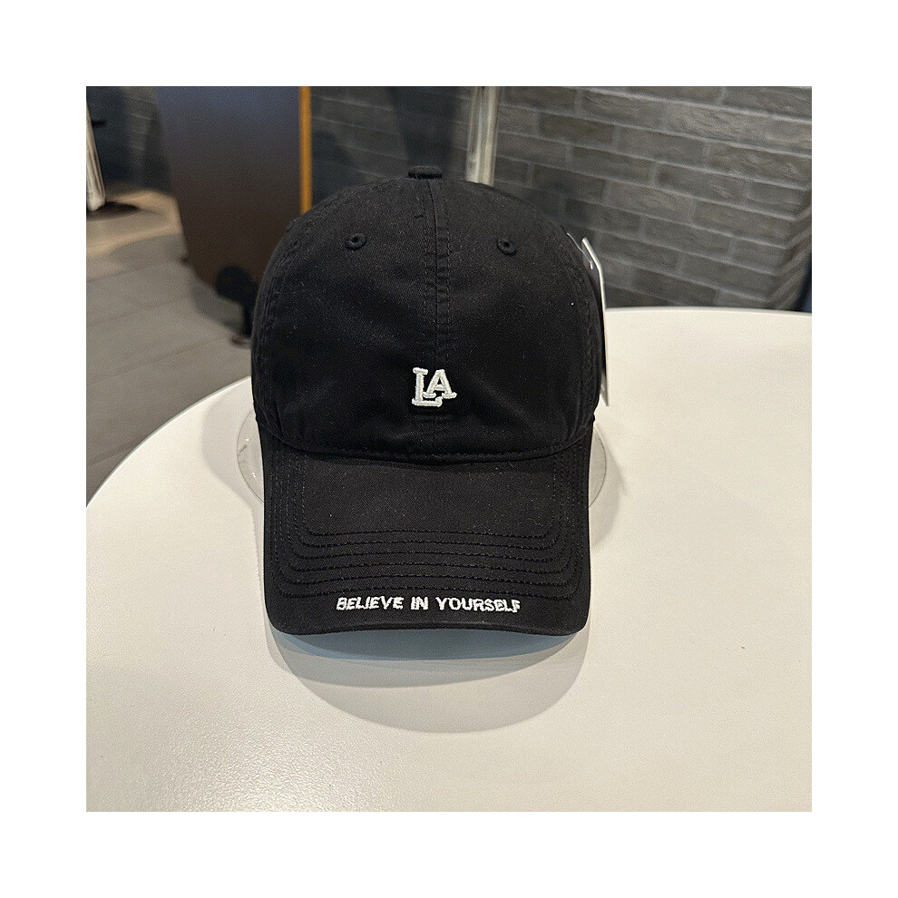 (Black) Cap Casual Baseball With Letter Embroidery And Adjustable Closure For Daily-image-OPC-PJCKQQQ-NEW