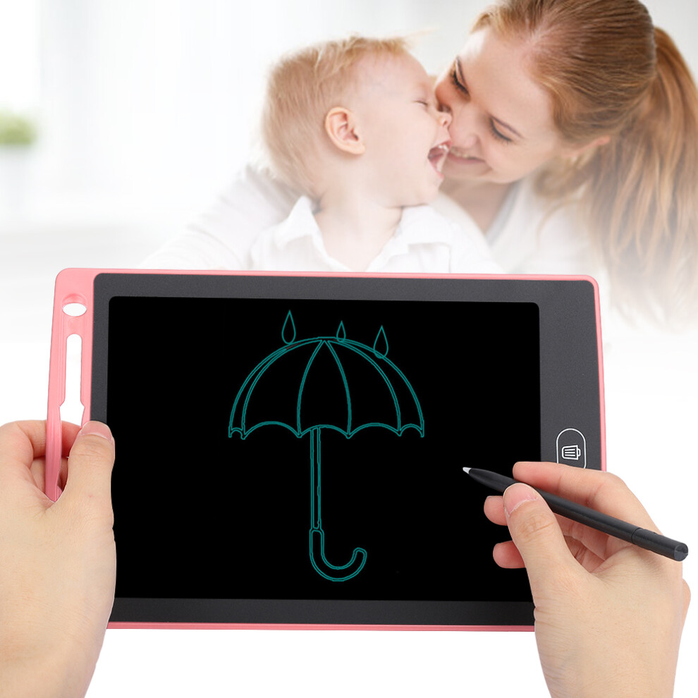 8.5In Lcd Writing Pad For Kids - Monochrome Handwriting Light/Pink 8131333864297