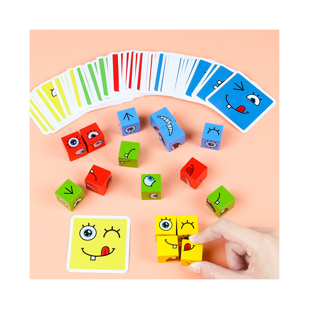 Expression Wooden Puzzle Children Puzzle Toy For Interaction Child Parent