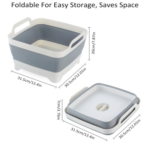 Lavabo plegable 31.5x30.5x20 cm gris/blanco 1