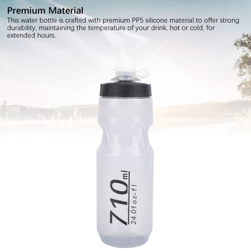 Bouteille d'eau en silicone gris de 710 ml PP5 avec bouchon étanche 2