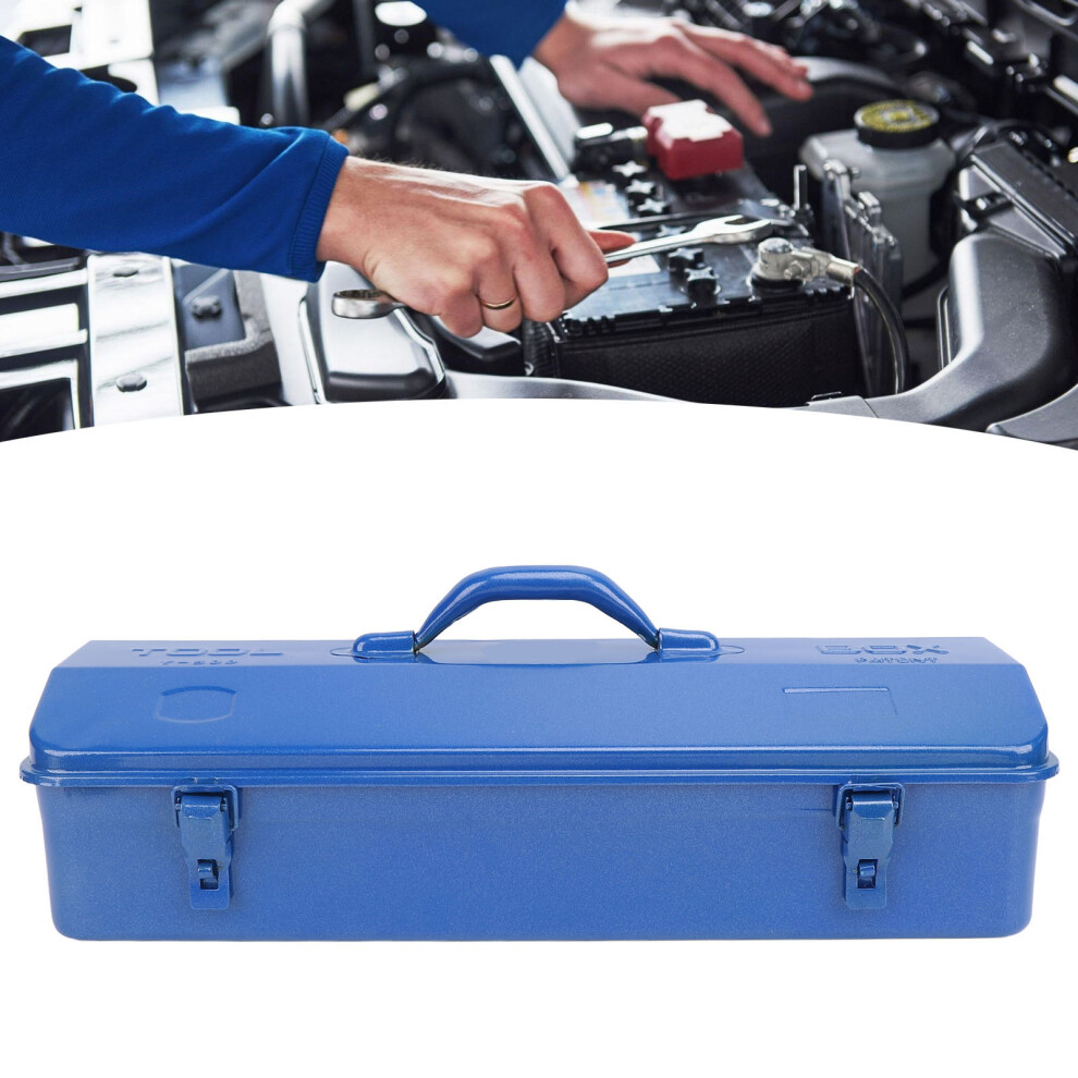 Blue Metal Toolbox 500 Capacity Portable Storage Organizer For Garage & Workshop 4691333870284