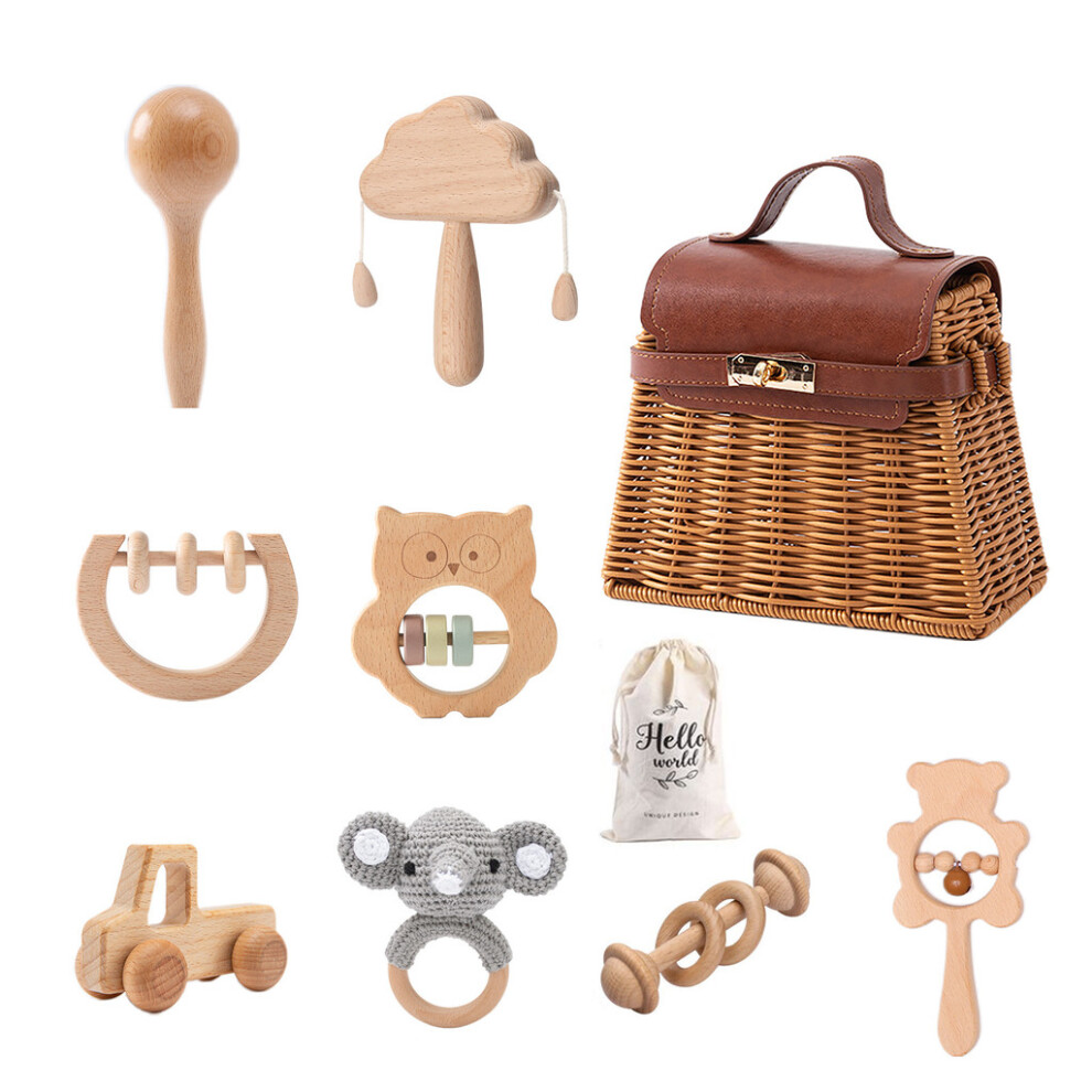 (Elephant ) Rattle Baby Wooden Toy Set With Diy Design For S Development Toddler And-image-OPC-PJCKTYX-NEW