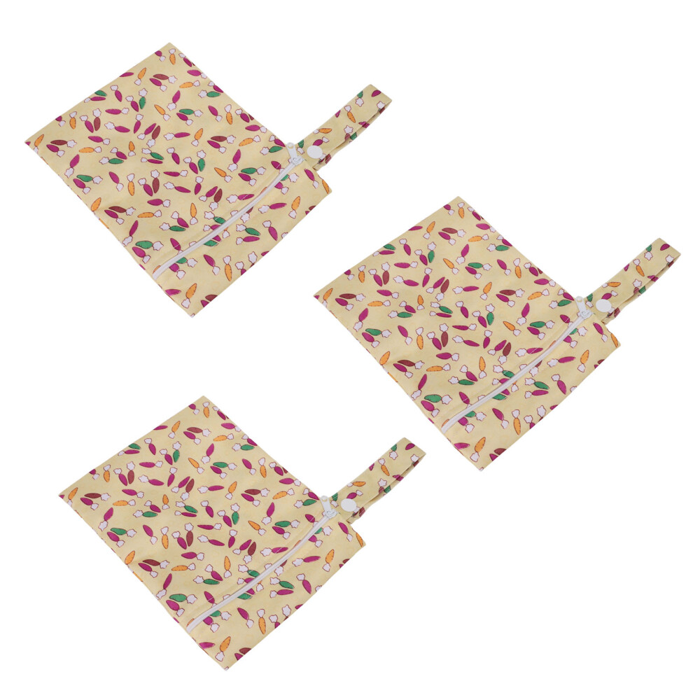 Waterproof 3pcs Wet Bag Set for Diapers Reusable & Portable Hanging T18