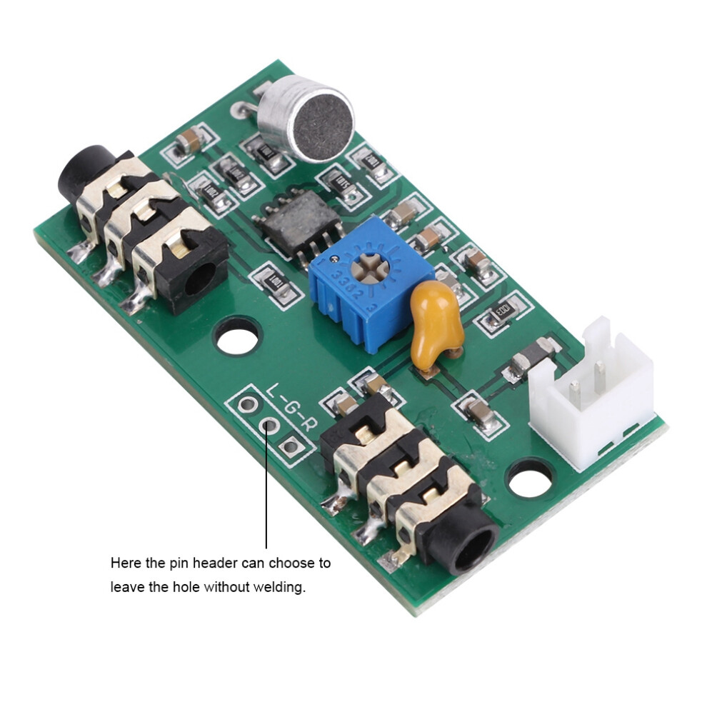 Microphone Signal Amplifier Board With Variable Gain 2.6V-10V Dc Power Source 4611333874679