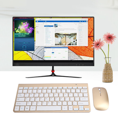 Wireless Keyboard Mouse Set 2.4G Ultra Thin Gold Compact Office