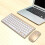 Wireless Keyboard Mouse Set 2.4G Ultra Thin Gold Compact Office 10