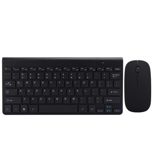 Wireless Keyboard Mouse Combo Ultra Thin Mute 2.4G Black Mini Home Office Setup 1