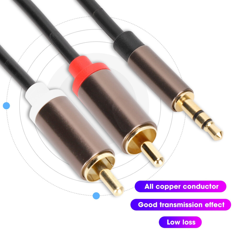 Audio Line 3.5Mm To 2Rca Cable 1M Copper -Plated Gold 4351333878498