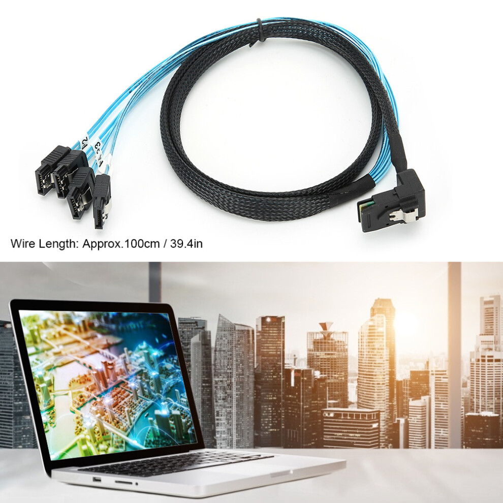 Mini Sas 36Pin To 4 Sata 90 Cable 1M Internal Hard Drive Extension 8711333880789