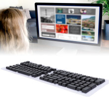 132-Tasten französische ABS-Tastenkappen 61-108-Tastatur Schwarz