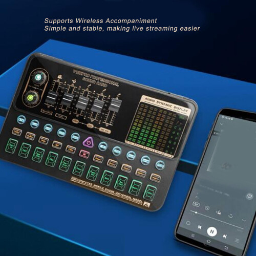 Live Sound Card Bluetooth Mixer with Noise Reduction 16Bit 48KHz 2