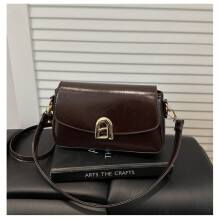 (Dark Brown) Crossbody Trendy Women Shoulder Bag With Solid Color Design Office For Daily
