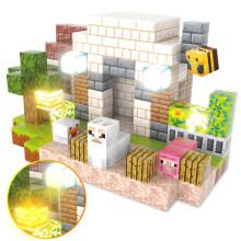 Toy Magnetic Minecraft Set With Led Lights For Kids Learning Play Gift Building