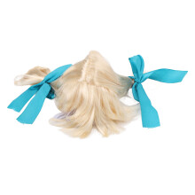 Peluca para mascotas de fibra de nailon rubia con trenza - Tamaño pequeño