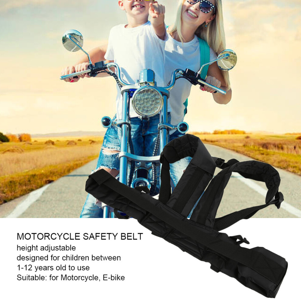 Adjustable Safety Belt For Baby Motorcycle E Bike Children Harness (Black) Black