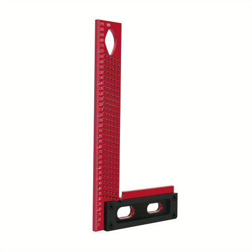 Righello a L tipo Scriber, 200/300 mm, 108 mm, Rosso-Nero