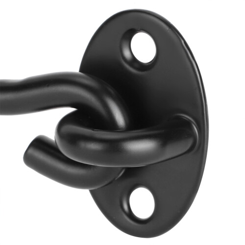 Stainless Steel Black Window & Door Latch Hook Kit, 13cm 2