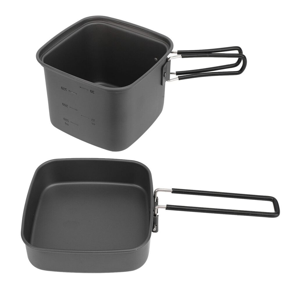 Lightweight Aluminum Camping Cook Pot Set - 2 Pcs, 13x13x12.5cm-image-OPC-PJCM826-NEW