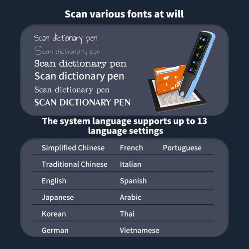 Multi-Language Digital Translation Pen – 4GB, Blue, 139x32x16mm 2