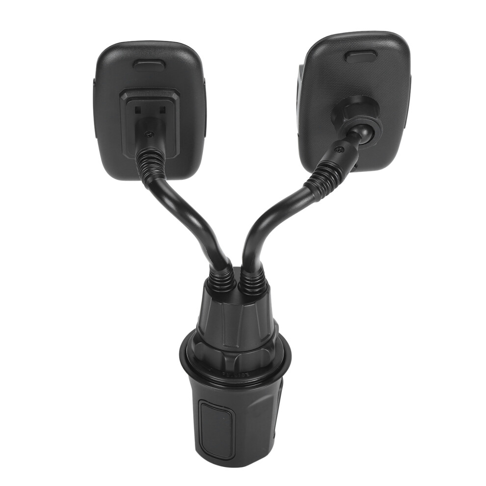 Dualer Handyhalter Für Autos Getränkehalter, 360 Drehbare Handyhalterung, Flexible Gooseneck Halterung Für Smartphones 4–7 Zoll, Schwarz