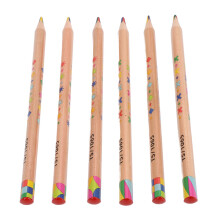 6 Stück Regenbogen-Dreieck-Buntstifte 4-in-1-Set