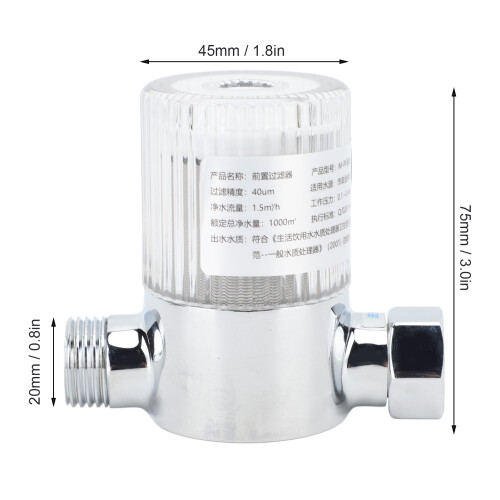 40 Mikron Spin-Down-Filter, wiederverwendbar, 316er Edelstahlkern 1