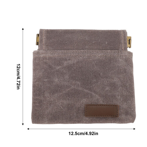 Grey Canvas Pet Snack Bag - Secure Closure & Easy Access for Travel 1