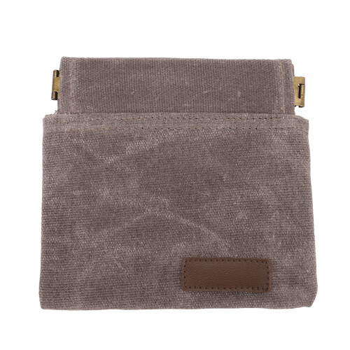 Grey Canvas Pet Snack Bag - Secure Closure & Easy Access for Travel 2