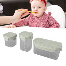 Set di contenitori per alimenti per bambini, 3 pezzi, impilabili, di grado alimentare, adatti al microonde, 150 ml, verde