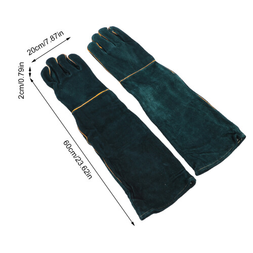 Gants longs en cuir de vache anti-rayures pour manipulation d'animaux 1