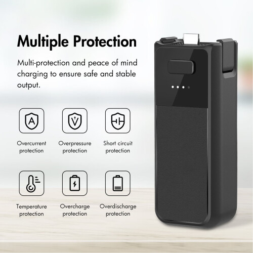Mango de batería Pocket 3 2800mAh, 8.5x3cm, Negro 2