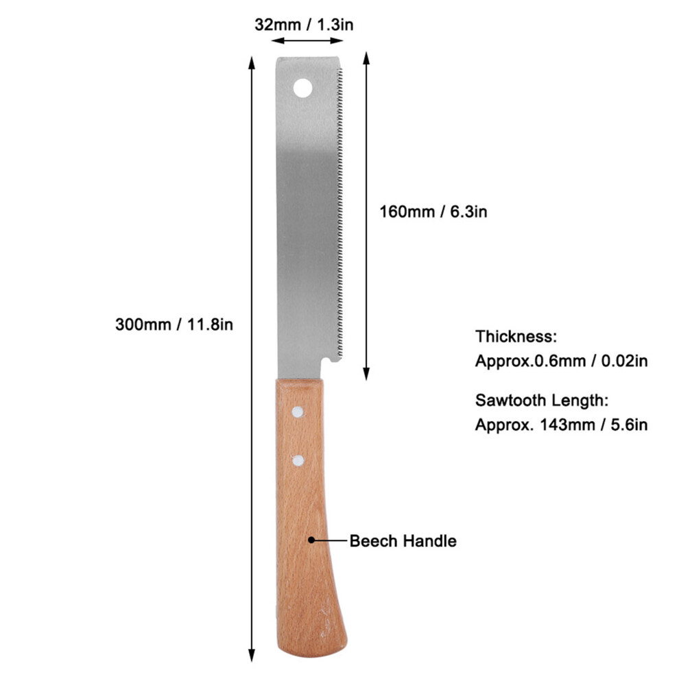 Woodworking Saw Fine Toothed Small Hand Saws Wooden Handle Single Edged-Flexible 4361333902512