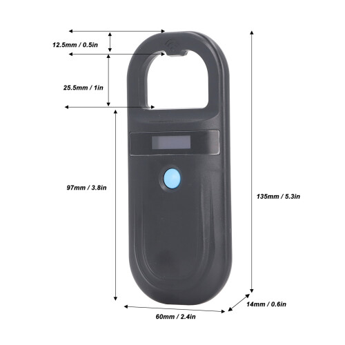 Wireless Pet ID Scanner 134.2KHz ISO11784 85 FDX B EMID Handheld with Buzzer 1