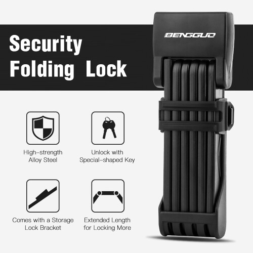 Cadenas pliant portable pour vélo, longueur extensible de 76,7 cm, couvercle ABS 2
