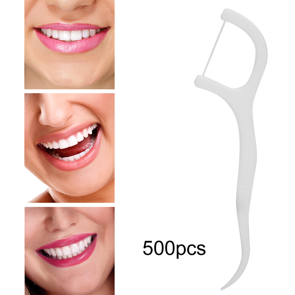 Bulk 500 Disposable Dental Floss Sticks for Teeth Stain Removal and Dental Care