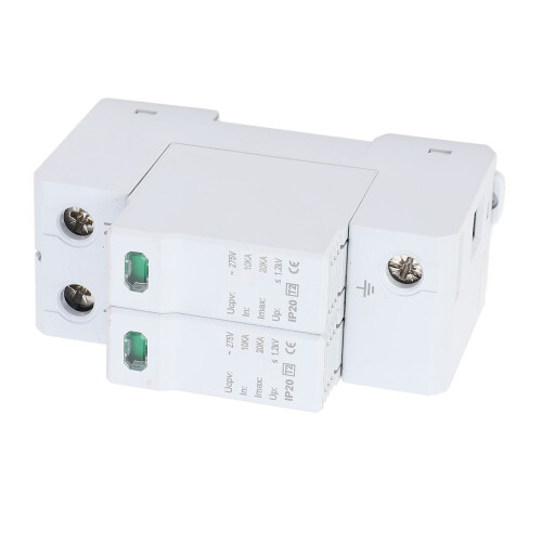 Surge Protector 2P 10‑20KA AC SPD for 35mm Rail, Uc 275VAC