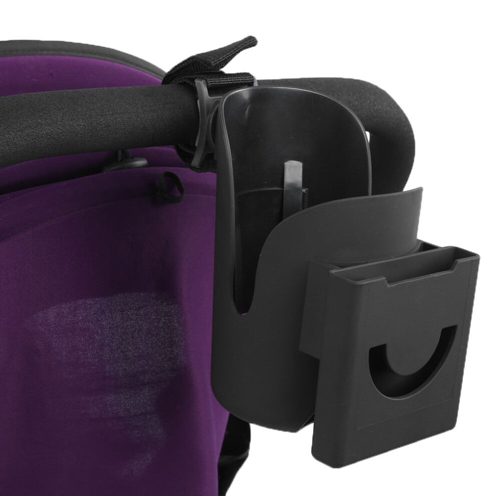 Baby Stroller Cup Holder & Phone Mount, Abs, Black