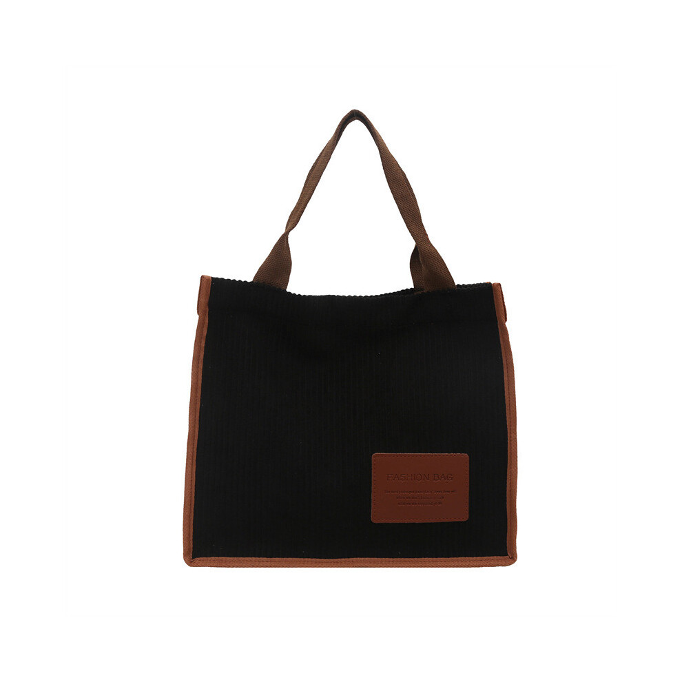 (Black) Large Handbag Corduroy Capacity Single Shoulder Underarm Bag Gift Fashion Women-image-OPC-PJCMKMW-NEW