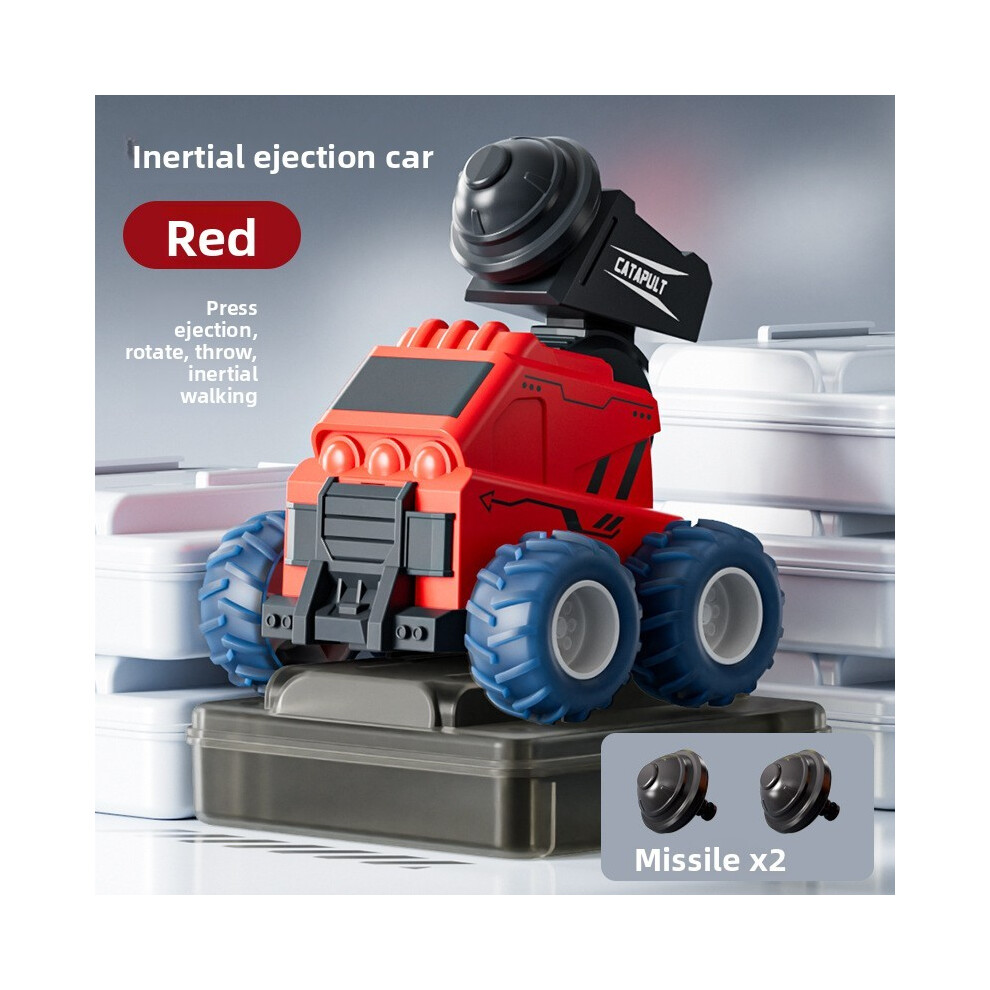 (Red Catapult) Cartoon Bear Collision Catapult Inertia Toy Car For Kids And Development Fun-image-OPC-PJCMKNY-NEW