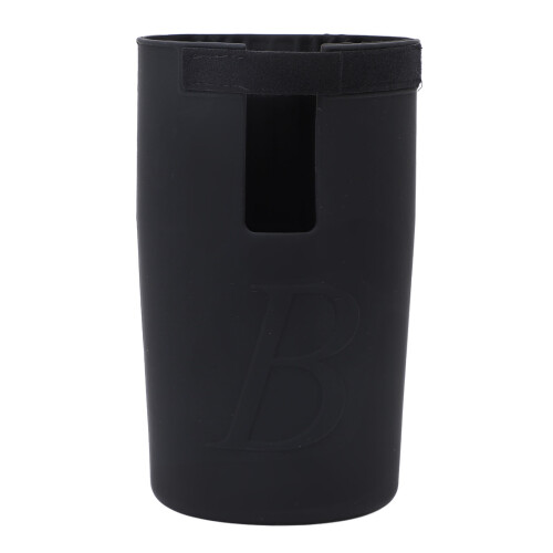 Silikon Strandtasche Getränkehalter Schwarz 10x17x9cm 2