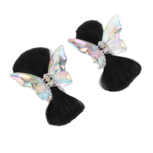 2 piezas de clips para peluca con lazo, talla única, negro