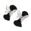 2 Stück Bowknot-Perückenclips, Standardgröße, Schwarz 15