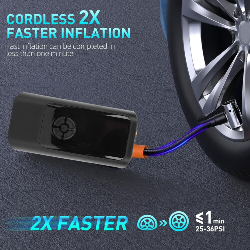 Gonfleur de pneu portable 4000mAh LCD 150PSI blanc 2