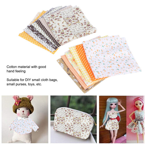 Cotton Cloth 25x25cm 14Pcs Decorative Printed Fabric for DIY Projects 2