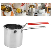 Small Steel Deep Frying Pot with Strainer Basket & Lid 2.5L Kitchen Food Cooker