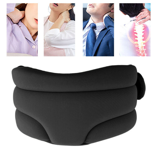 Collier cervical respirant ajustable doux noir